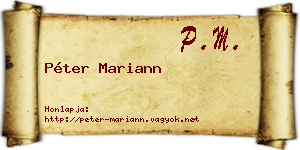 Péter Mariann névjegykártya
