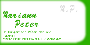mariann peter business card